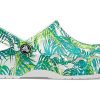 Crocs 4 Printing Outdoor Flat Heel Beach Sports White Green Sandals “White Green” 206230-1C8
