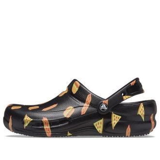 Crocs Bistro Graphic Clog Stylish Casual Black Sandals 204044-0FN