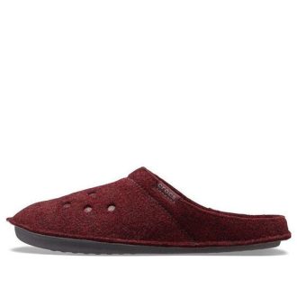 Crocs Classic Casual Thicken Stay Warm Unisex Wine Red Slippers 203600-60U Crocs Classic Casual Thicken Stay Warm Unisex Wine Red Slippers 203600-60U