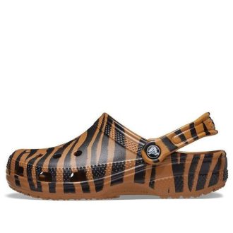 Crocs Classic clog Animal Printing Beach Tiger Stripes Yellow Sandals 206676-2ZF