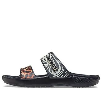 Crocs Classic Clog Cozy Unisex Black Multi-Color Slippers “Black” 207847-0C4