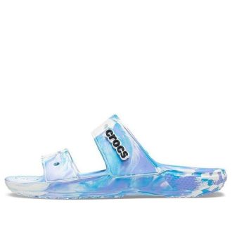 Crocs Classic Clog Marble Beach Unisex White Blue Slippers “White Blue” 207701-1FK