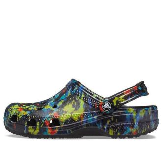 Crocs Classic Tie Dye Pattern Crocs Beach Unisex Denim Blue Sandals 205453-4SW Crocs Classic Tie Dye Pattern Crocs Beach Unisex Denim Blue Sandals 205453-4SW