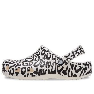 Crocs Classic Warped Logo Clogs “White Black” 210805-100