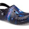 Crocs (GS) Baya Lined Fuzzy-Strap Galaxy Clogs “Black Multi” 207654-0C4