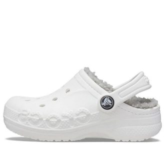 Crocs (GS) Classic Clog Stay Warm Lightweight White Gray Sandals “White Light Gray” 205977-11H