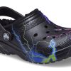 Crocs (GS) Classic Fuzz-Lined Clog “Black Lightning” 207322-0C4
