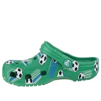Crocs (GS) Classic Sports Ball Clogs “Green White” 206417-3TJ