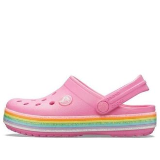 Crocs (GS) Crocband Rainbow Glitter Clogs “Pink” 206151-669