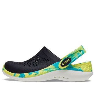 Crocs (GS) LiteRide 360 Marbled Clogs “Black Green Aqua” 207668-0C4