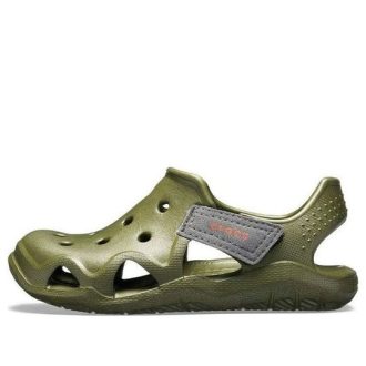 Crocs (GS) Swiftwater Wave Shoes “Olive Green” 204021-309