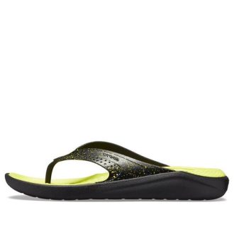 Crocs LiteRide Flip Flops “Black Yellow” 205940-060