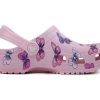 Crocs (PS) Classic clog Butterfly Pattern Outdoor Flat Heel Sports Pink Sandals 206414-6GD