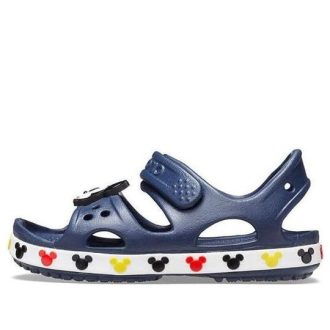 Crocs (PS) Funny Mickey Velcro Outdoor Open Toe Flat Heel Sports Deep Blue Sandals 206171-410 Crocs (PS) Funny Mickey Velcro Outdoor Open Toe Flat Heel Sports Deep Blue Sandals 206171-410
