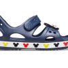 Crocs (PS) Funny Mickey Velcro Outdoor Open Toe Flat Heel Sports Deep Blue Sandals 206171-410 Crocs (PS) Funny Mickey Velcro Outdoor Open Toe Flat Heel Sports Deep Blue Sandals 206171-410