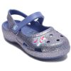 Crocs (PS) Outdoor Flat Heel Shiny Sports Blue Sandals 206370-434