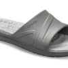 Crocs Reviva Cozy Non-Slip Flat Sports Slippers Unisex Gray 205546-0DV