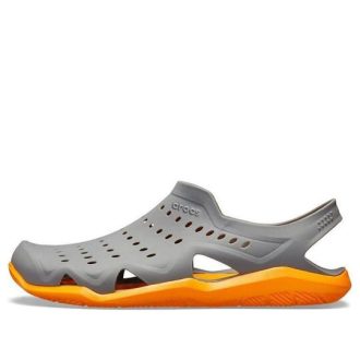 Crocs Swiftwater Wave Shoes “Slate Grey Blazing Orange” 203963-0FR