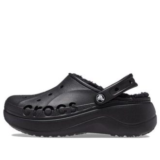 Crocs (WMNS) Baya Platform Lined Clog Sandals “Black” 208708-001