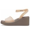 Crocs (WMNS) Brooklyn Ankle Strap Wedge Sandals “Cream White Brown” 209406-2DS