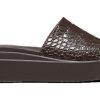 Crocs (WMNS) Brooklyn Croco Shine Slide Sandals “Espresso” 209253-206