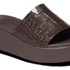 Crocs (WMNS) Brooklyn Croco Shine Slide Sandals “Espresso” 209253-206