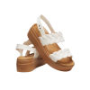 Crocs (WMNS) Brooklyn Woven Wedge Sandals “White Brown” 209977-0WV