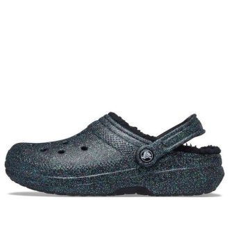 Crocs (WMNS) Classic Glitter Black Lined Clogs “Starry Skies” 205842-9BD