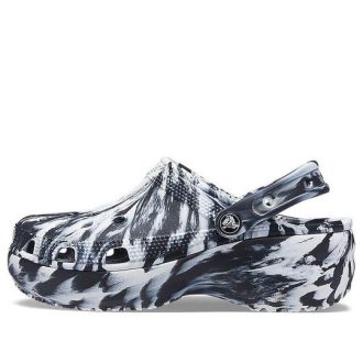 Crocs (WMNS) Classic Platform Marbled Clog “Black White” 207176-066