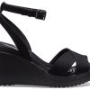 Crocs (WMNS) Leigh II Cross Strap Ankle Wedge Sandals “Black” 204950-060