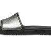 Crocs (WMNS) Sloane Shine Low Slide Flat Casual Black Silver Slippers “Black Silver” 206921-001