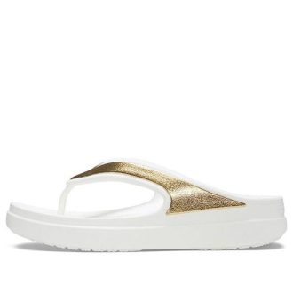Crocs (WMNS) Thick Sole White Gold Slippers “White Gold” 206919-100